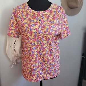 Old Navy Multicolor Floral Short Sleeve Tee